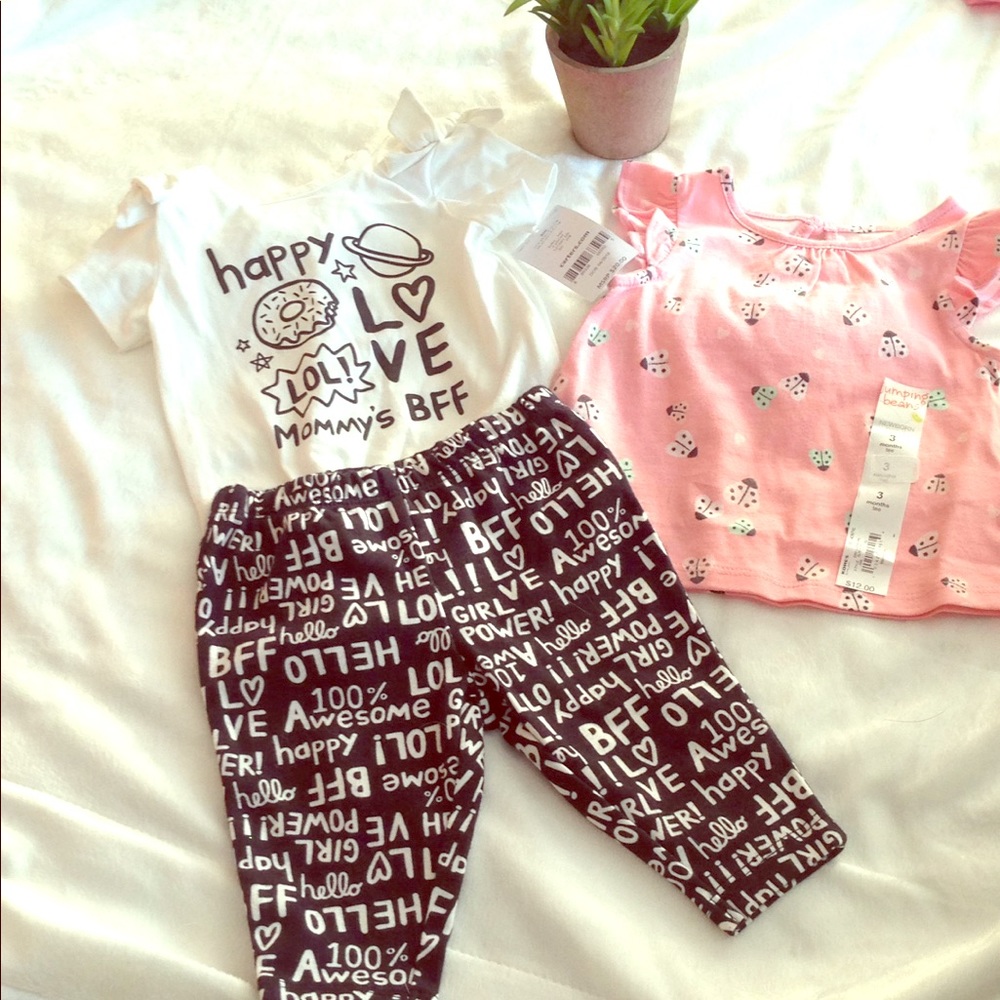 New outfit and tee shirt bundle 3 months